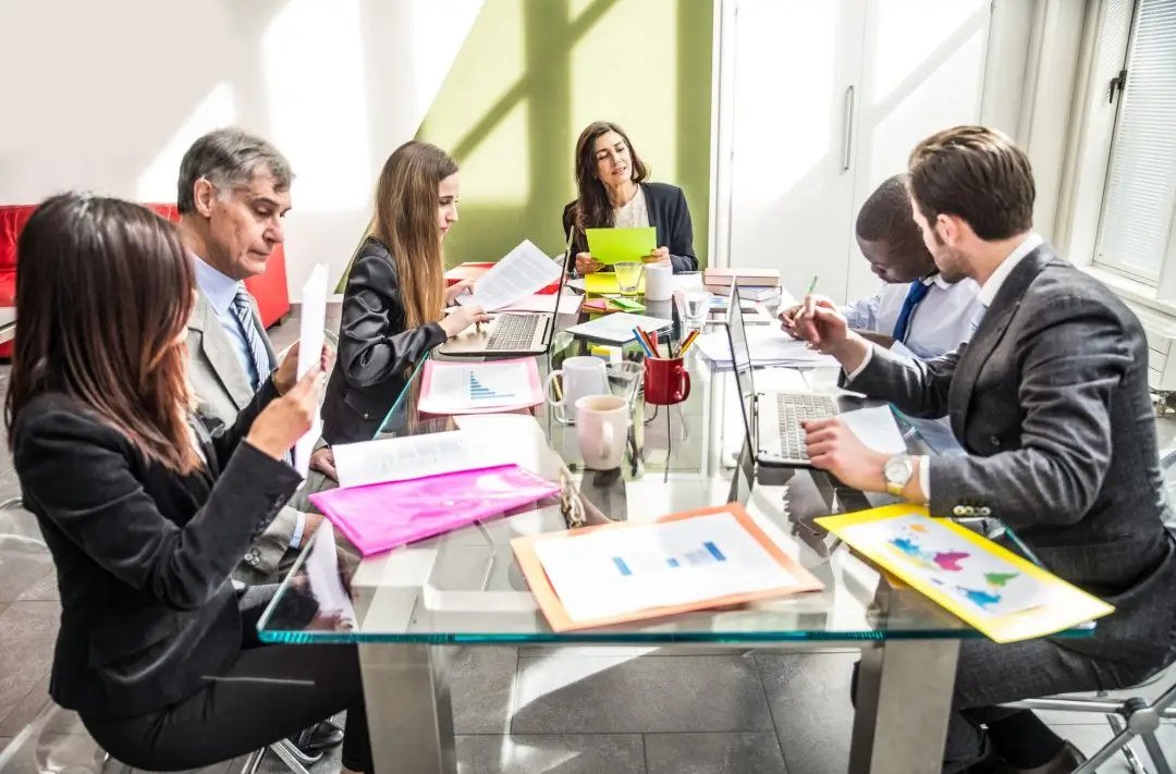 business team discussing in office